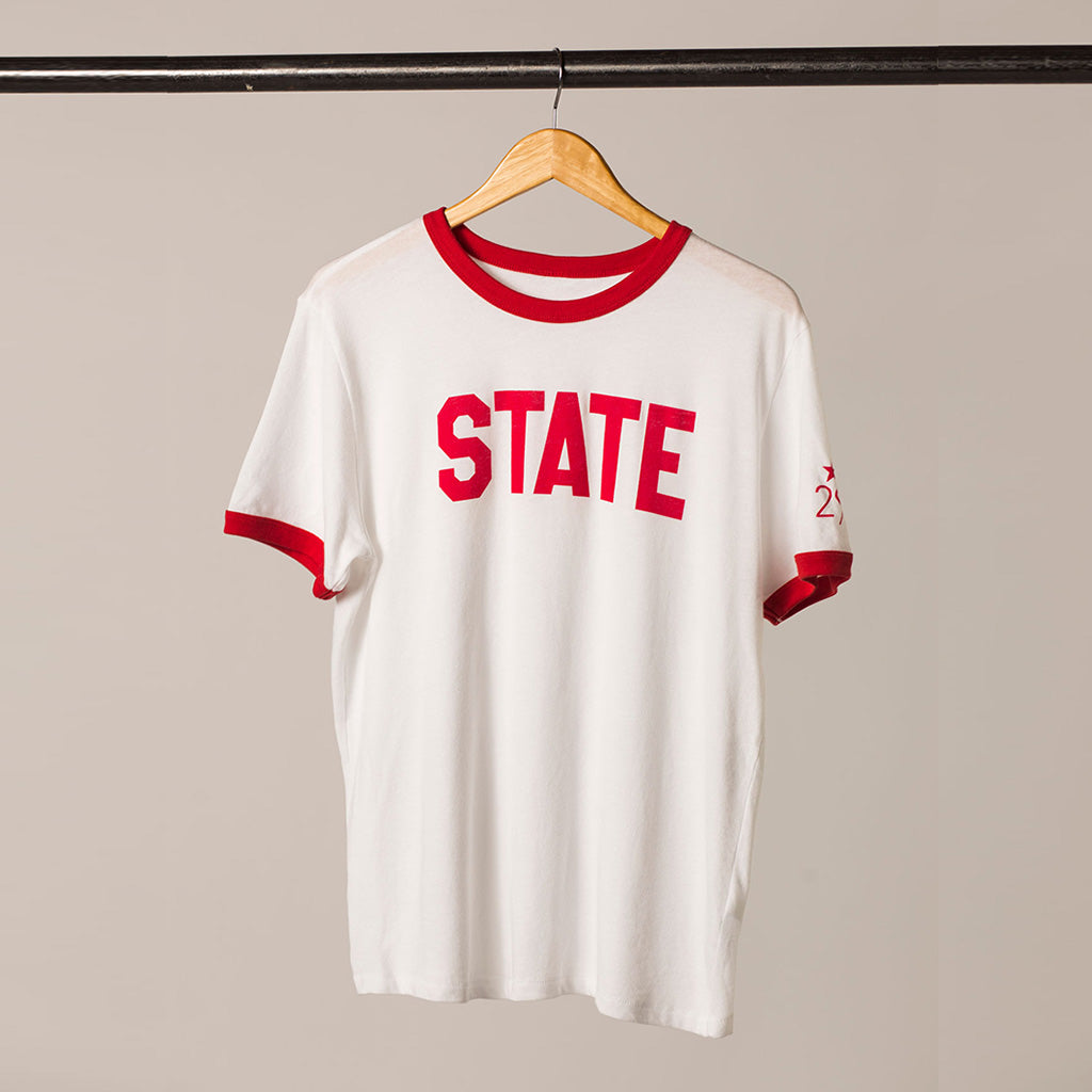 front view STATE ringer tee
